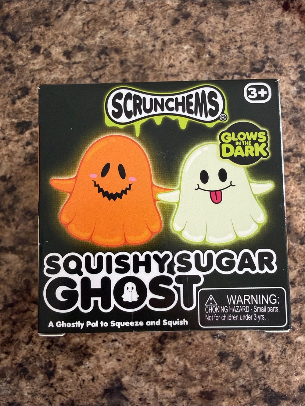 Scrunchems Squishy Sugar Ghost Clear Glow in the Dark Halloween Squishy NEW!